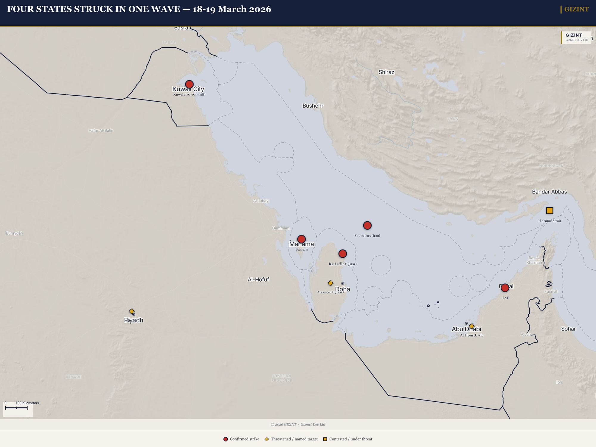 Four states struck in one wave — Gulf map