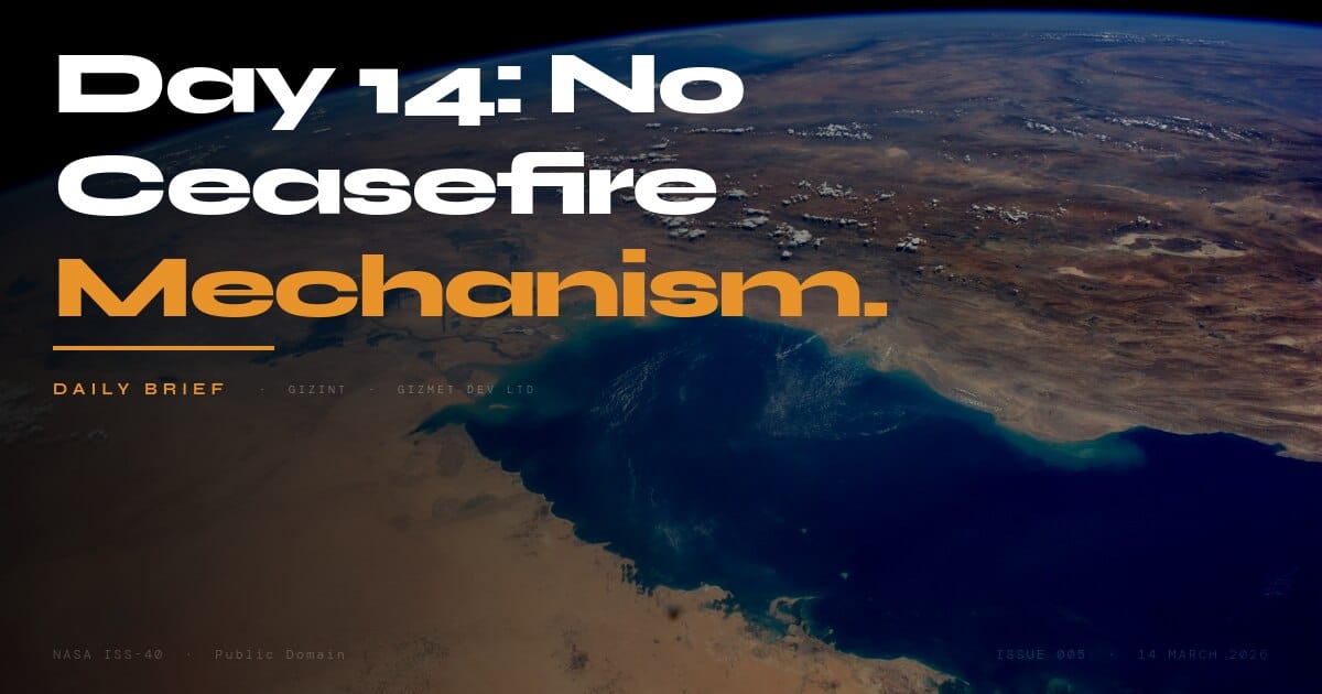 GIZINT Daily Brief Issue 005 — NASA satellite imagery, public domain