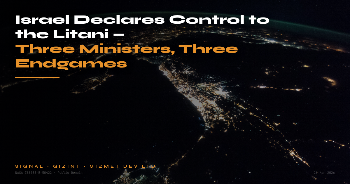 Israel Declares Control to the Litani — Three Ministers, Three Endgames