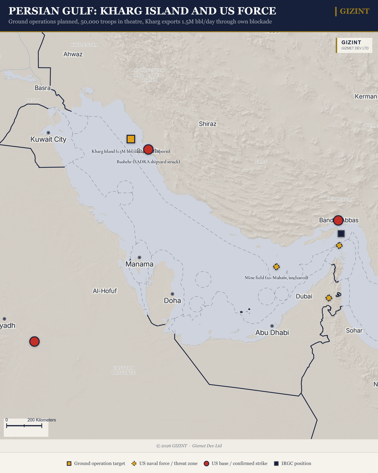 Persian Gulf: Kharg Island and US Force Posture