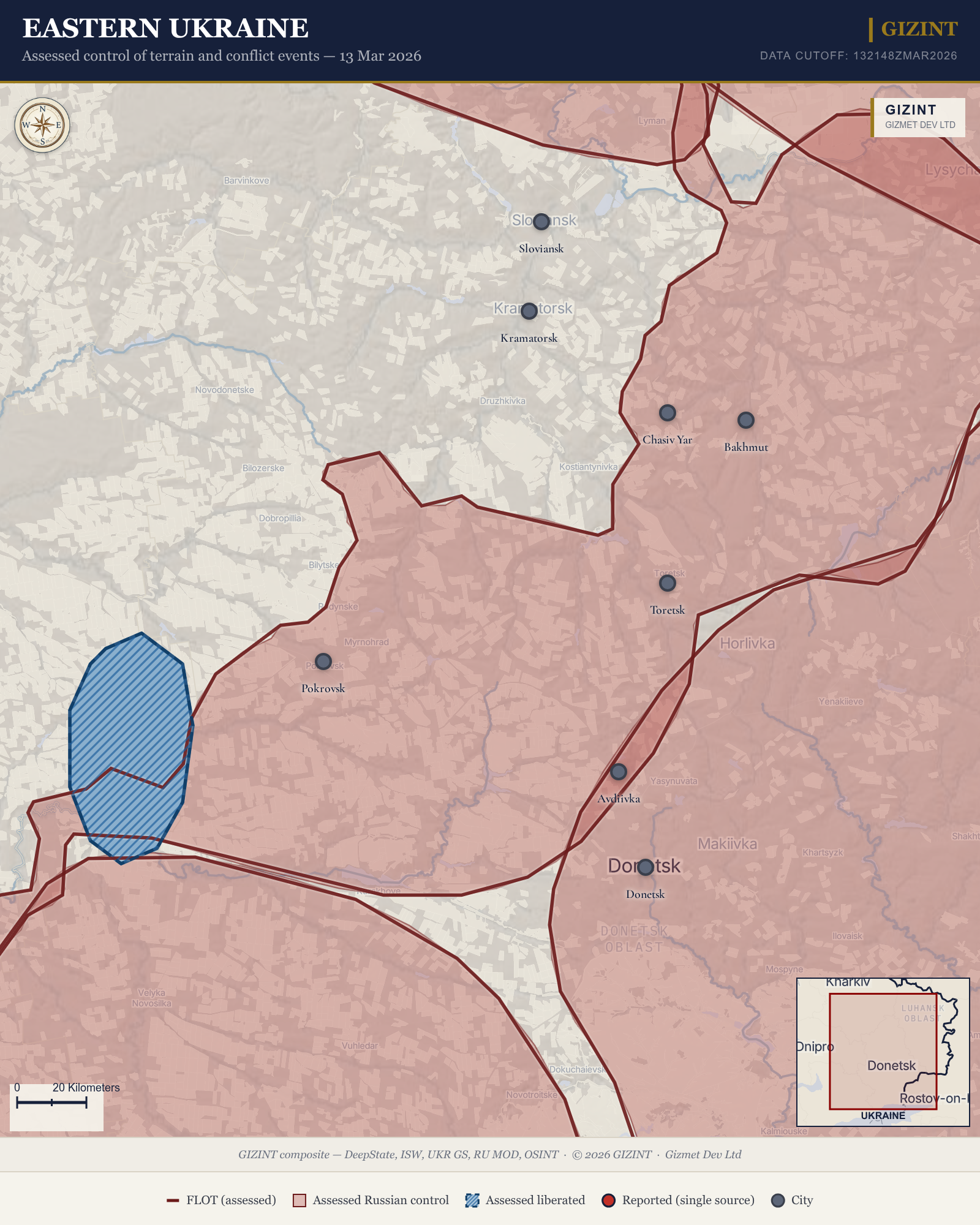 Eastern Ukraine — Assessed Control